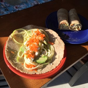 Wraps with spiralized zucchini 